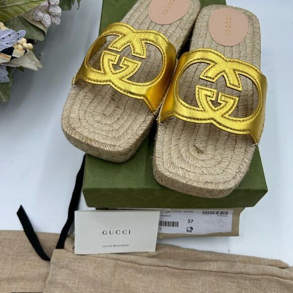 Women’s Gucci interlocking G Leather espadrilles size 37 made in Spain - Picture 10 of 10